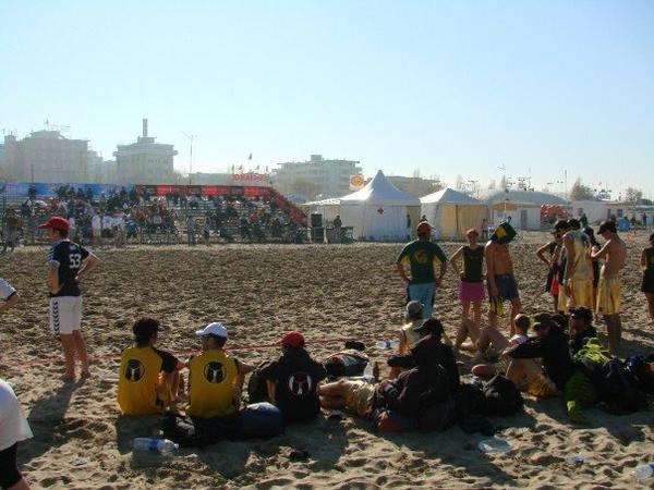 Frisbee Tournament on Beach in Rimini