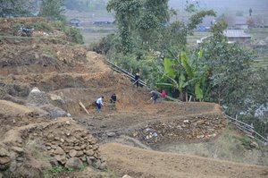 Eine neue Reisterasse wird gegraben
