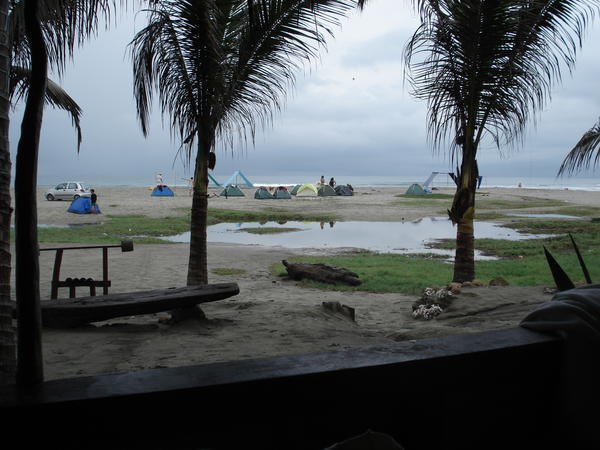 Looking from Bambu at the wet beach