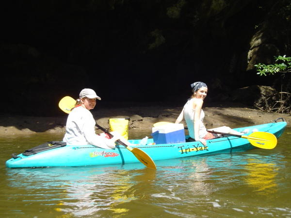 Debbie and Sarah in Kayak