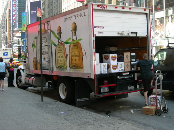 Unloading in Time Square, NY
