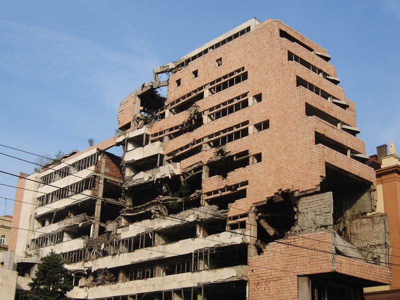 Bombed Ministry of Defense