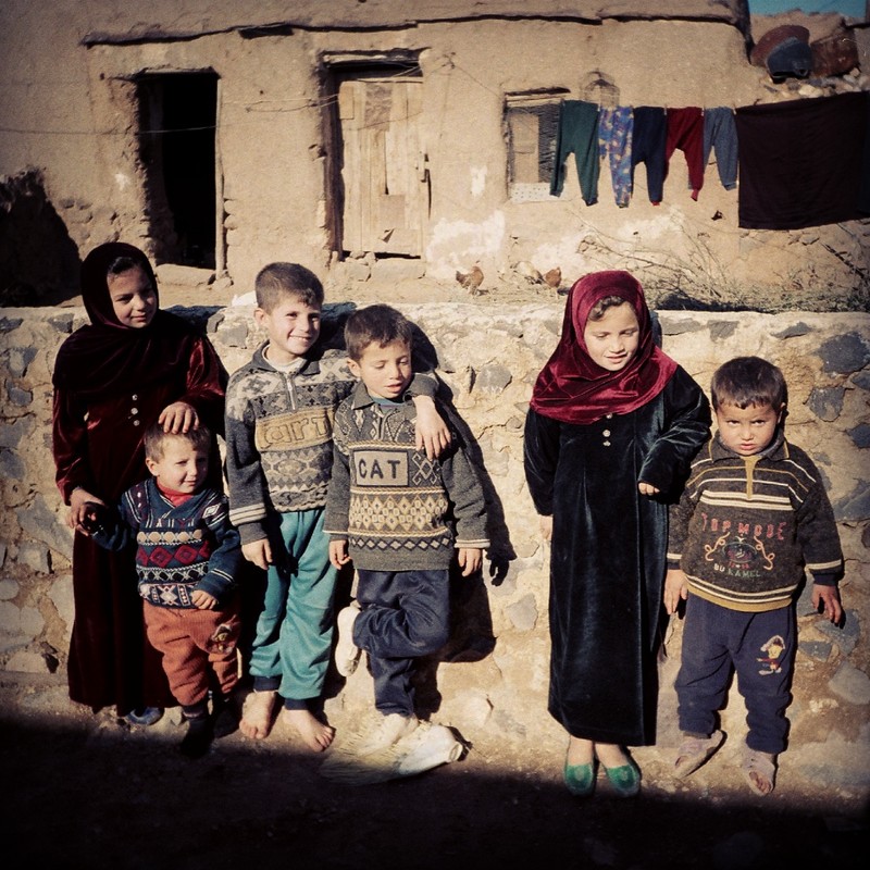 Kids posing in a village near Aleppo