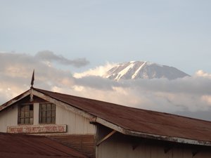 Kili peaking out of the clouds