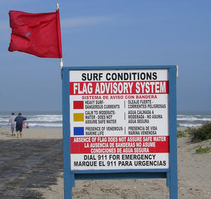 South Padre Island beach sign