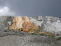 Mammoth Hot Springs with approaching storm