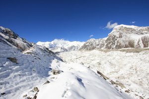 Glacier With Choy Oyu In Background