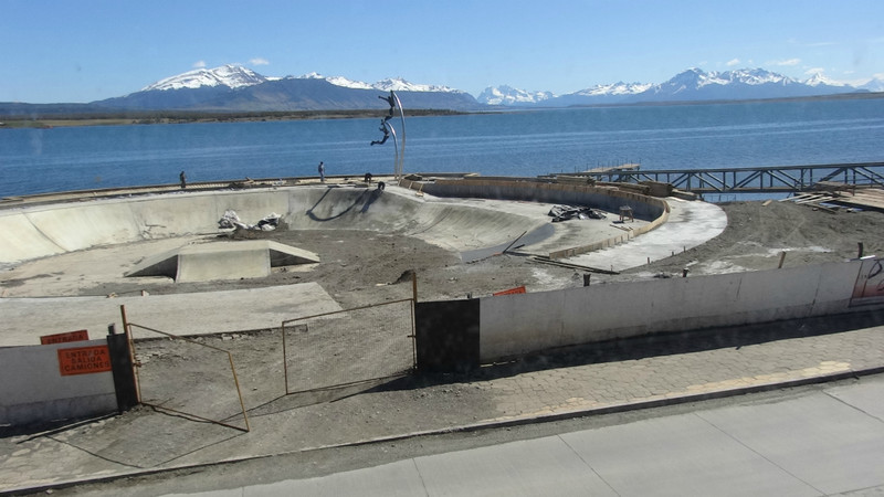 Puerto Natales skate park with a view