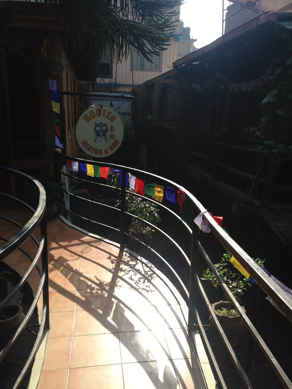 prayer flags on the railing