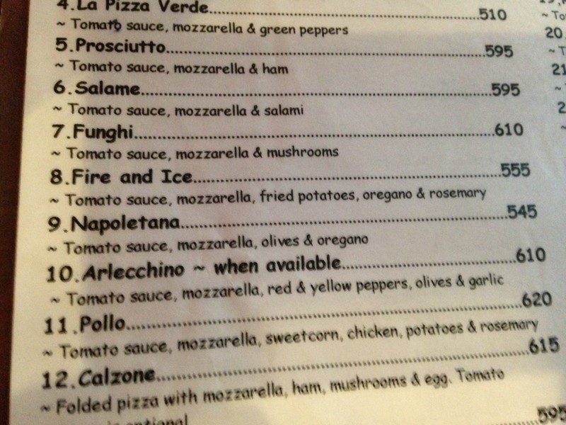 Menu at Fire and Ice Pizza