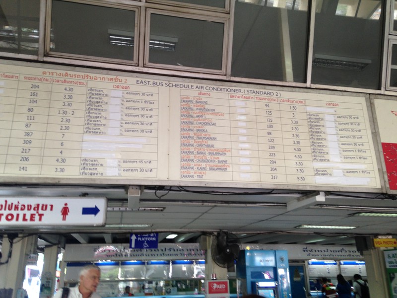 the itinerary in the bus station