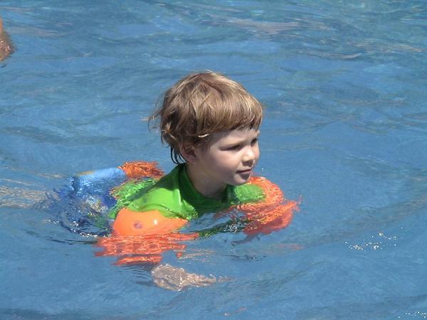 Grayson swimming