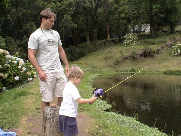 fishing in the trout pond
