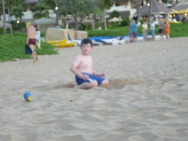 Jeremy playing in the sand