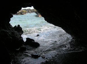 Sea cave opening