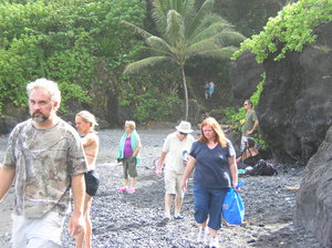 The gang at the black sand beach