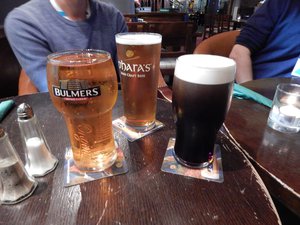 Guinness, IPA, and Bulmer's Irish Cider
