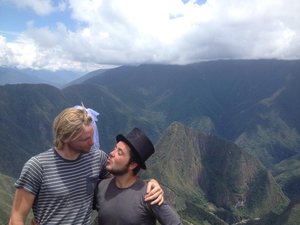 Guy and I atop Machu Picchu mountain