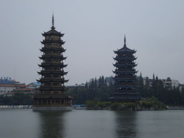 Pagodas on lake