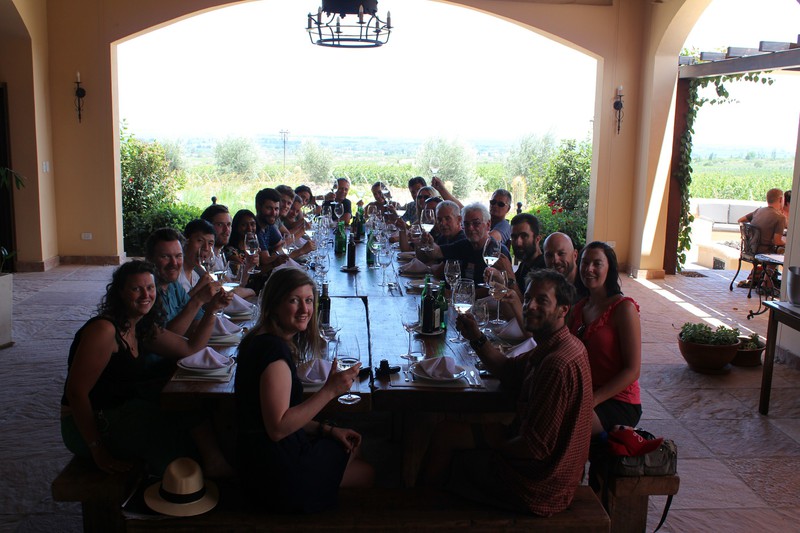 our group enjoying lunch at the pianelli vineyard