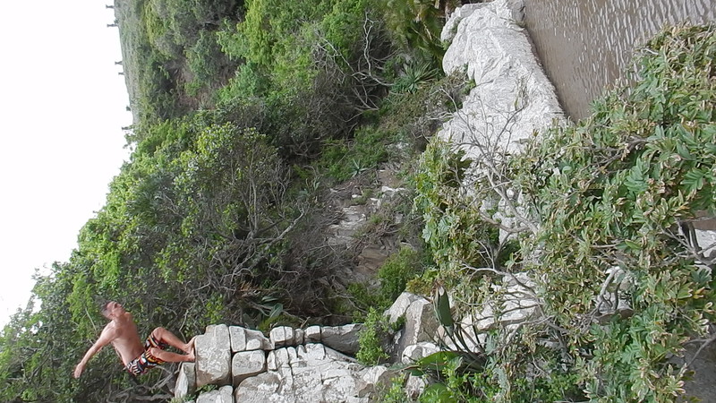 Cliff jump into the river