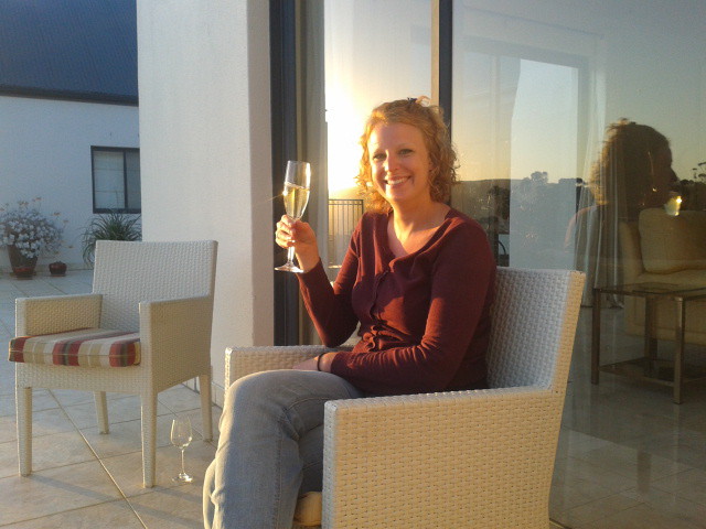 Enjoying the sunset with some Groot Parys bubbles
