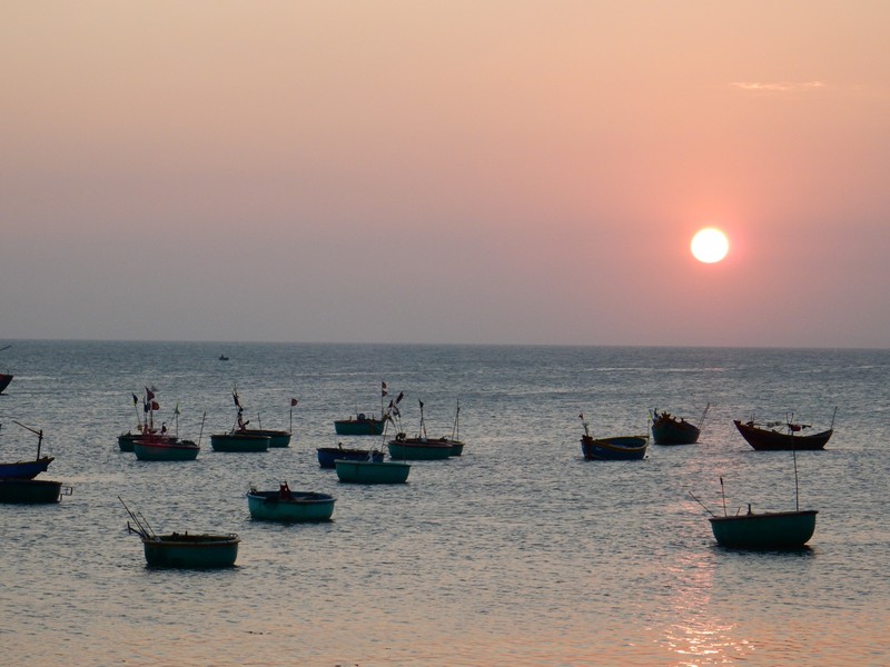 Fishing boats in the harbour of Mui Ne