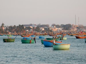 Fishing boats in the harbour of Mui Ne