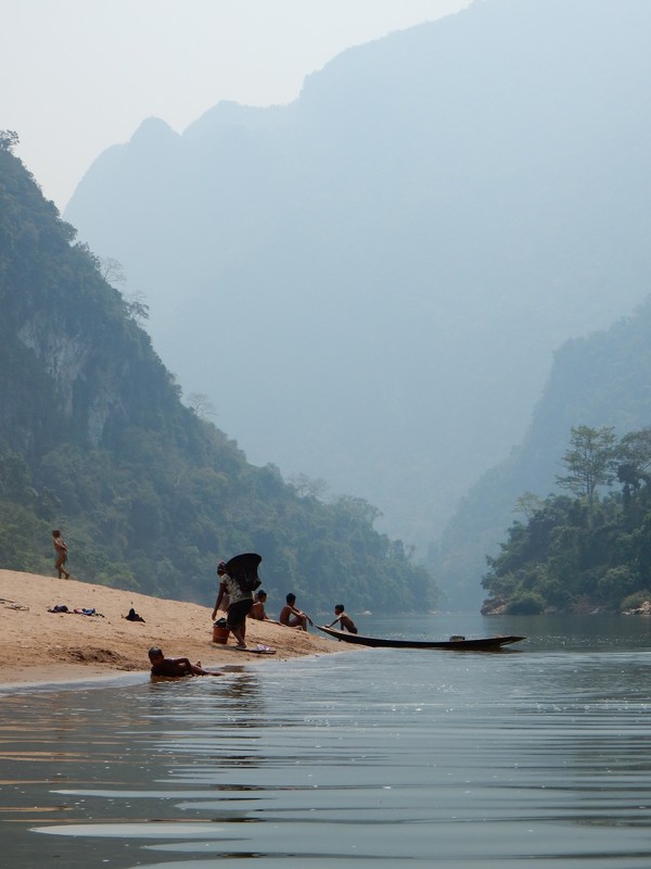 The beautiful scenery of the Nam river 