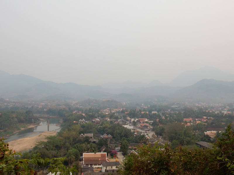 View from the golden pagoda on Phou Si Hill at sunset