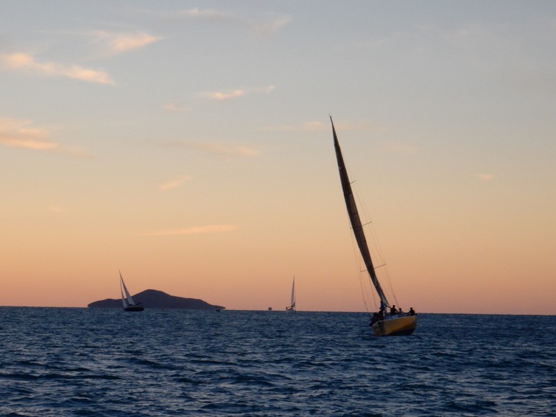 Sunset view from the catamaran 