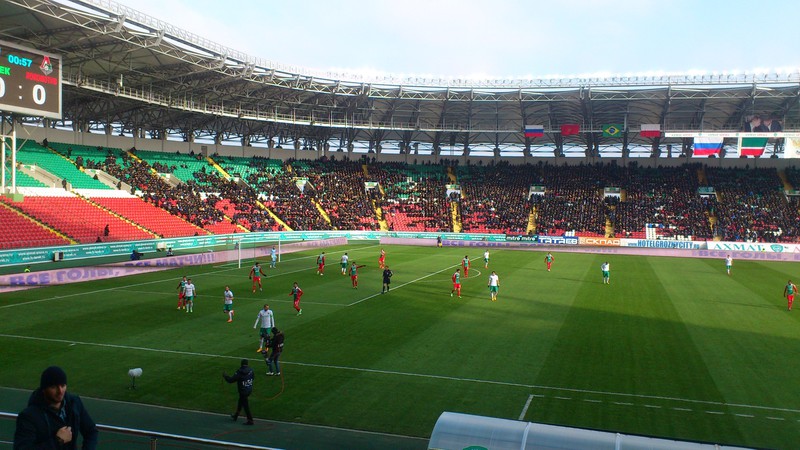In the stadium watching Terek Grozny against Lok. Moscow