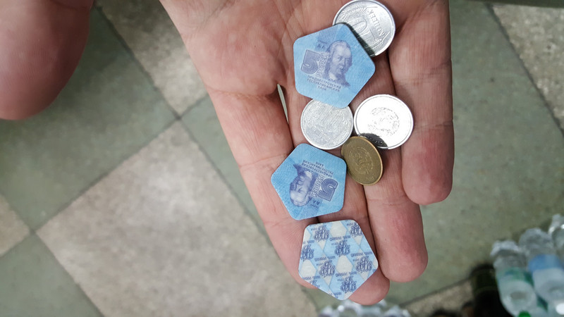 The blue plastic money