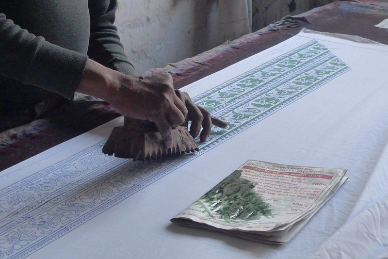 Handprinitng a tablecloth