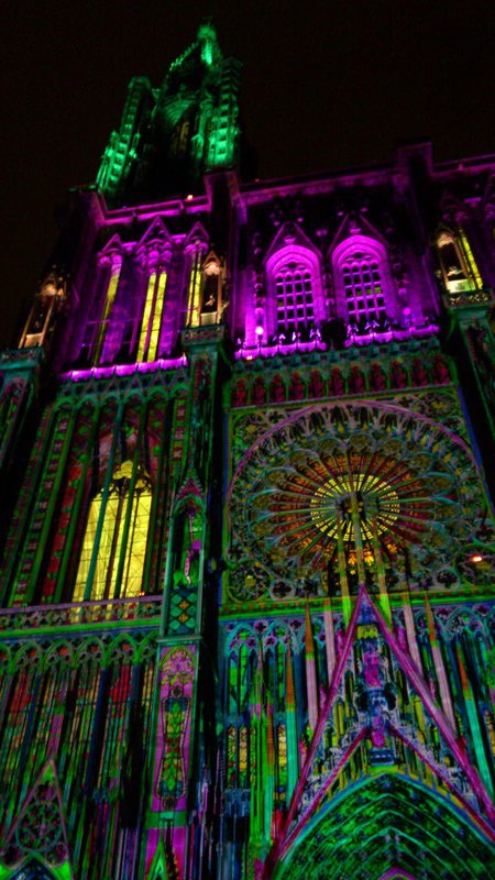 Annual light show at the cathedral
