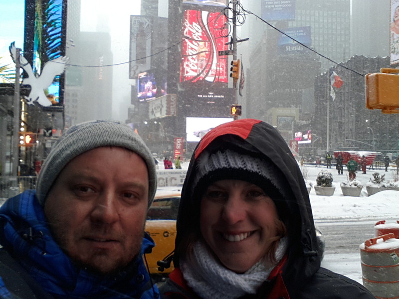 snowy Times Square