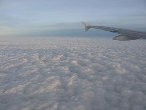 Flying over monsoon clouds