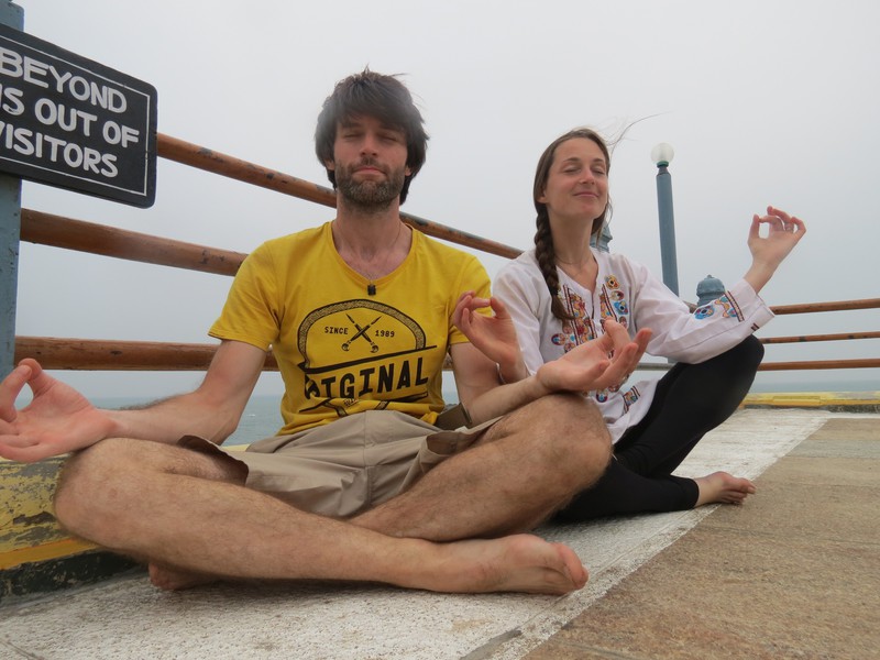Meditating at the end of India...
