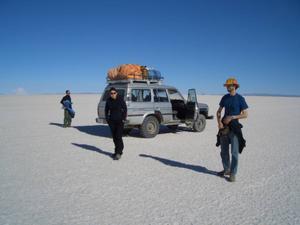 our jeep entering the salar