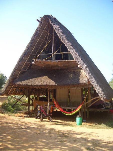 one of the huts at "sadhana-forest" farm