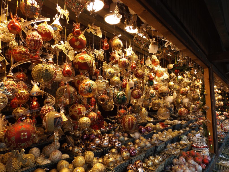 christmas decorations at the markets