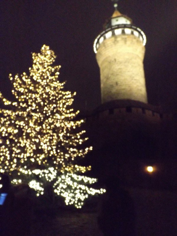 The castle tower & christmas tree of Nuremberg
