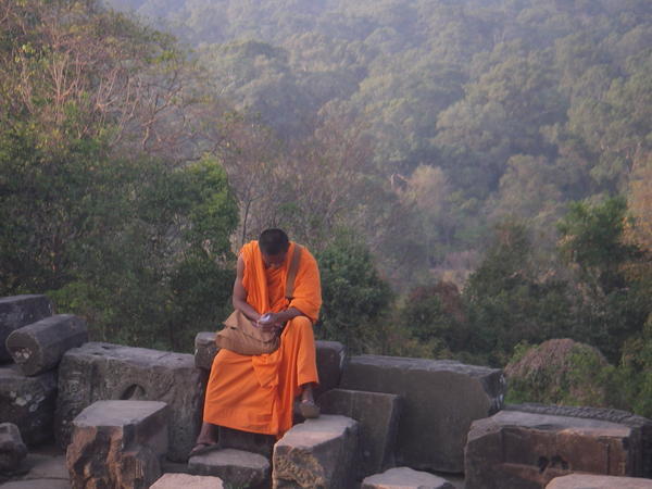 a monk at Angkor Wat