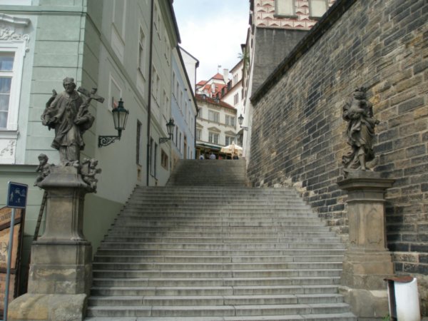 The stairs leading to the castle