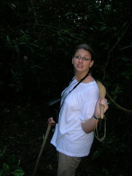 Deb with Essentials: Fly Swatter and Walking Stick