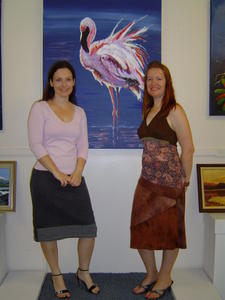 Kirsten and Jacina at art exhibition fundraiser