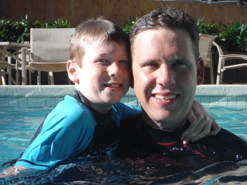 Me and Dad in the pool.