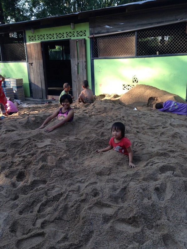 Fun in the sand pile