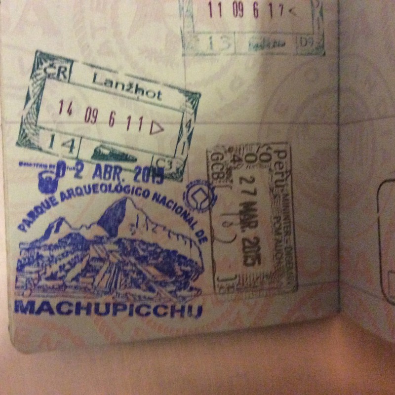 You can get your passport stamped Macchu Picchu 