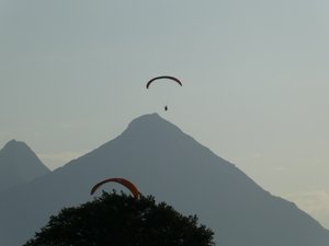 Para gliders land in town green